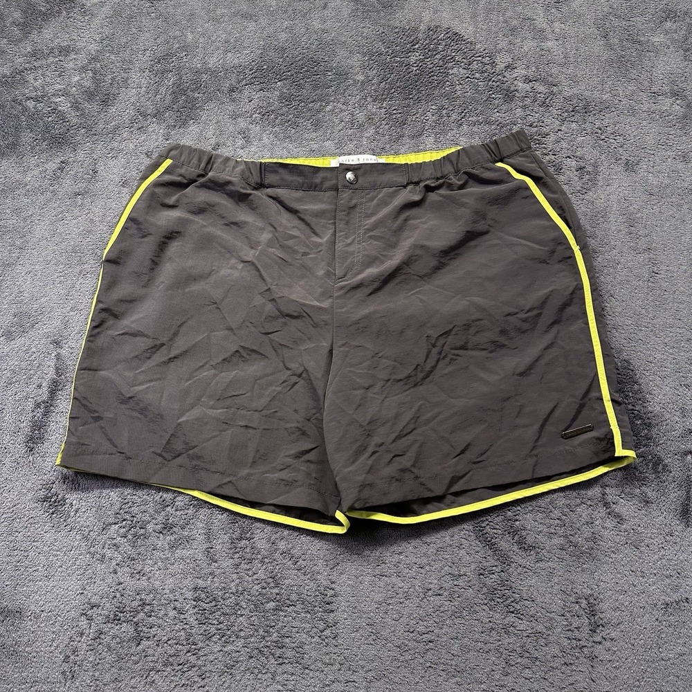 Parke & Ronen Shorts Men's 38 Nylon Mesh Brief Lined Surf Swim Beach Trunks Gray